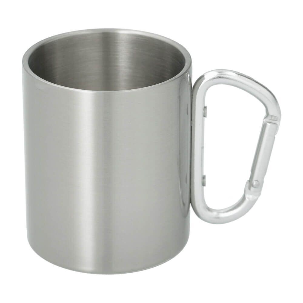 MUG METAL AVEC MOUSQUETON COULEUR ALU