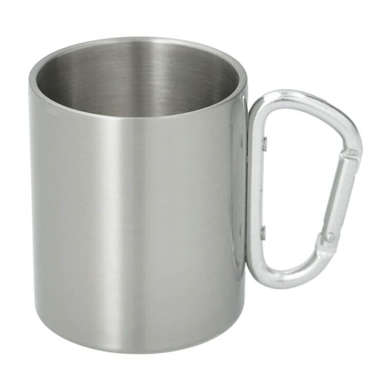 MUG METAL AVEC MOUSQUETON COULEUR ALU