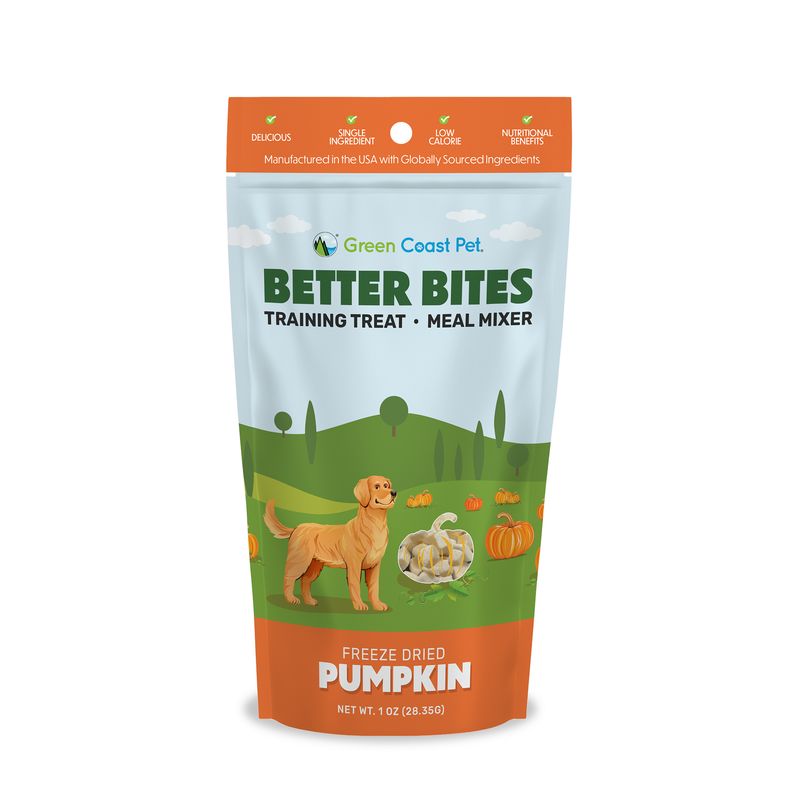 Better Bites Pumpkin - Freeze Dried Single Ingredient Weight Management Training Treat and Meal Mixer