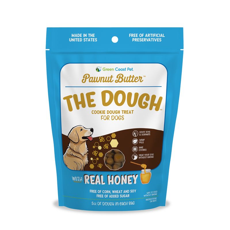 Pawnut Butter THE DOUGH with Honey: A soft cookie dough dog treat. Fill toys, wrap pills, bake cookies
