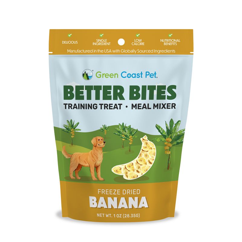 Better Bites Banana - Freeze Dried Single Ingredient Weight Management Training Treat and Meal Mixer