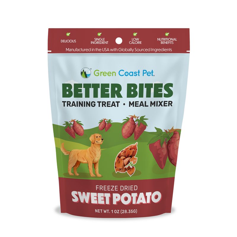 Better Bites Sweet Potato - Freeze Dried Single Ingredient Weight Management Training Treat and Meal Mixer