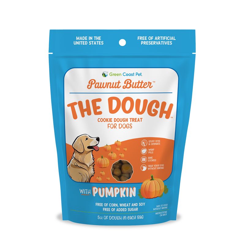 Pawnut Butter THE DOUGH with Pumpkin: A soft cookie dough dog treat. Fill toys, wrap pills, bake cookies