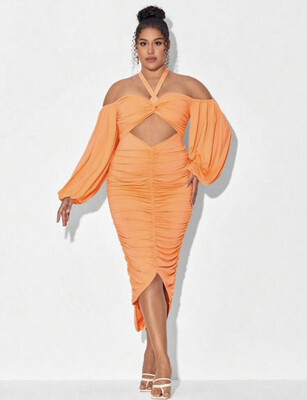 Vestido ajustado naranja