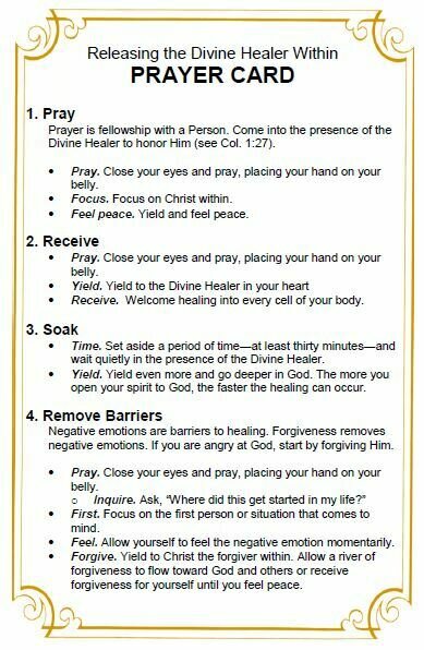 Releasing the Divine Healer Within Prayer Cards (pack of 25 cards)