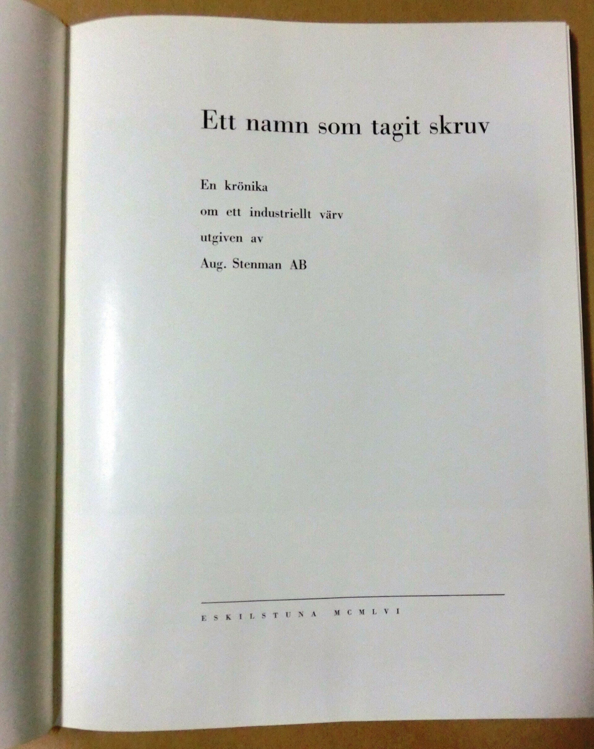 Stenman - Ett namn som tagit skruv - ASSA