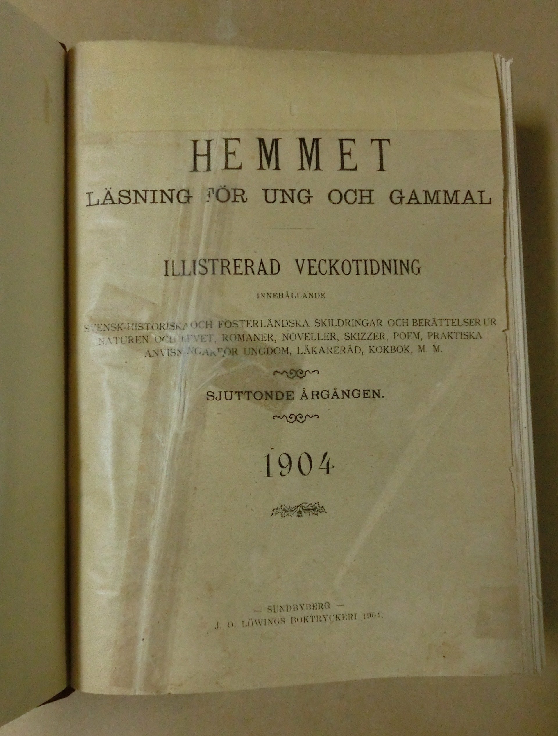 Hemmet läsning för ung och gammal - Illustrerad veckotidning 1904