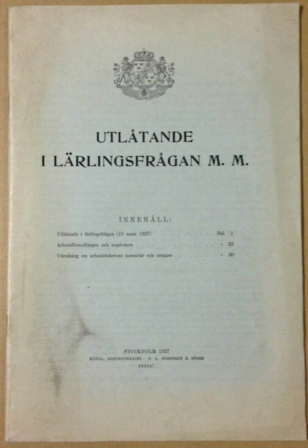 Utlåtande i lärlingsfrågan M. M.