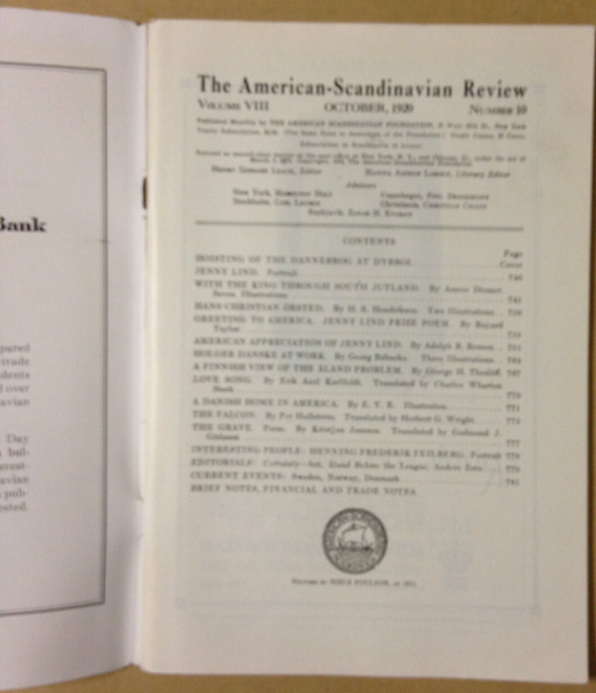 The American Scandinavian Review - October 1920