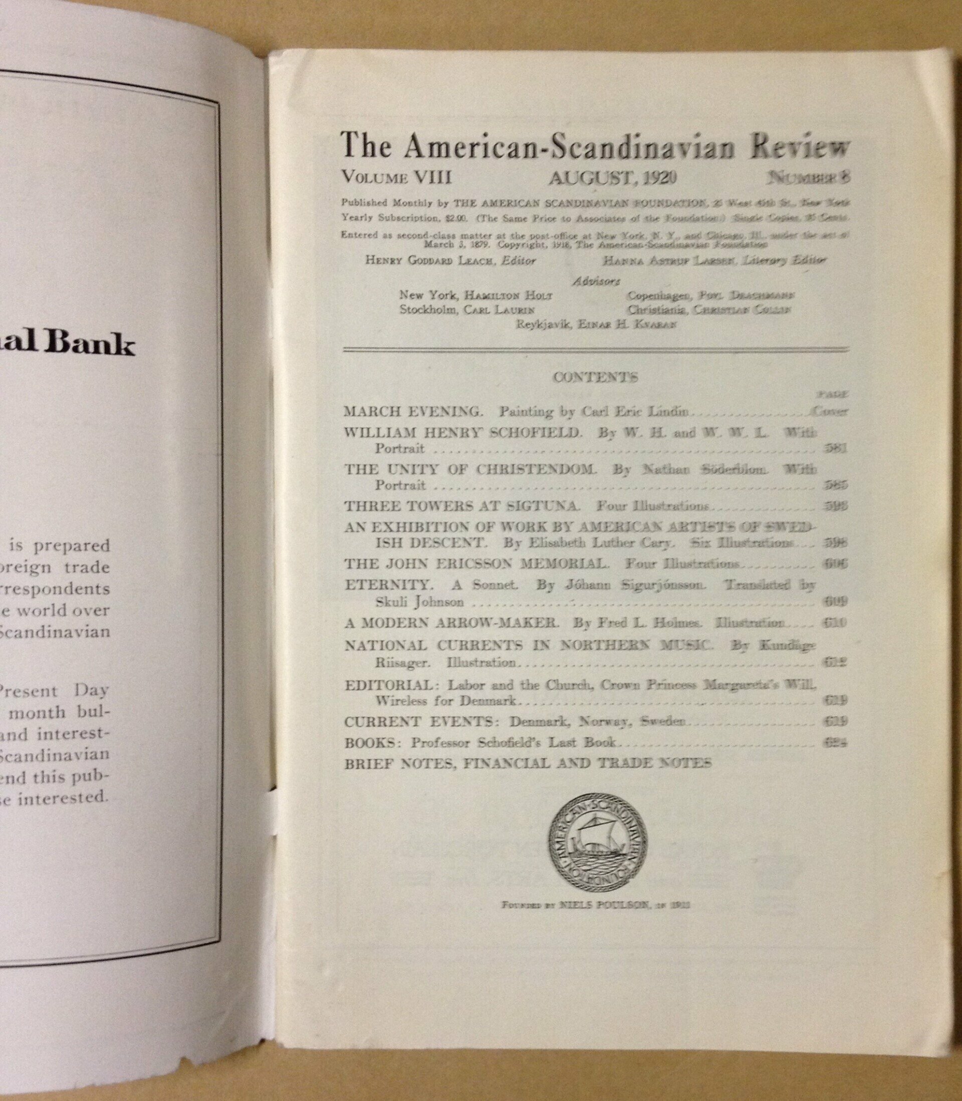 The American Scandinavian review  - August 1920