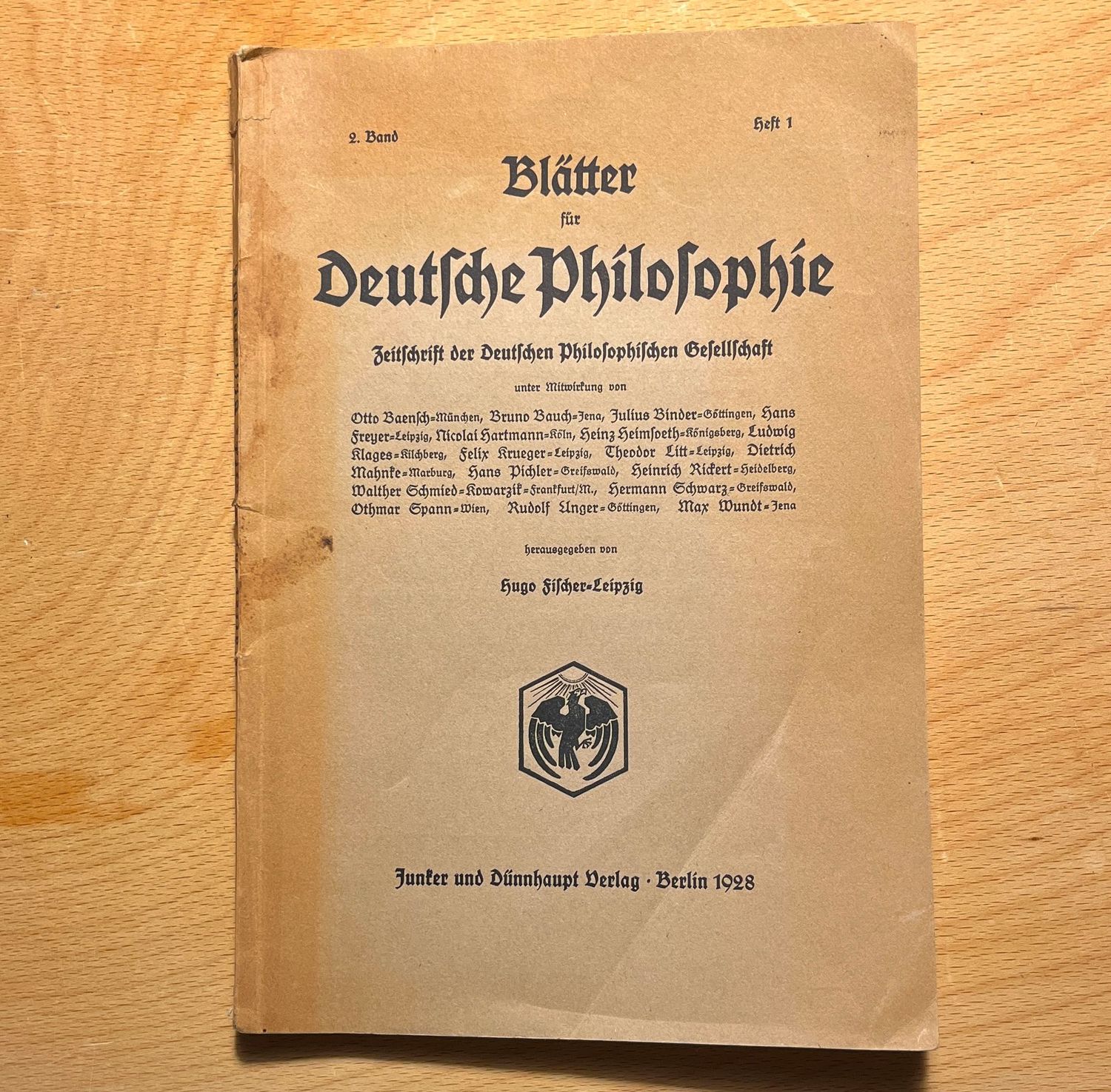 Blätter fur Deutsche Philosophie - Band 2 häfte 1