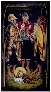 Peruvian Shepherds Playing Panpipe Flutes #26