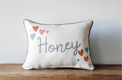 Grandparent Name Heart Pillow