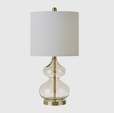 Glass/Gold Base Table Lamp