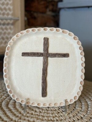 Square Cross Pottery Platter