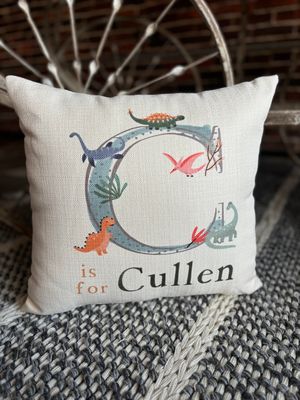 Dinosaur Initial Pillow