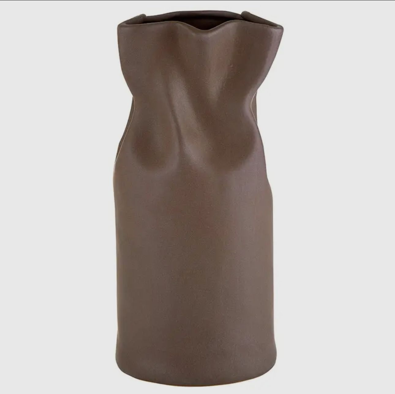 Cinched Vase/ Matte Brown