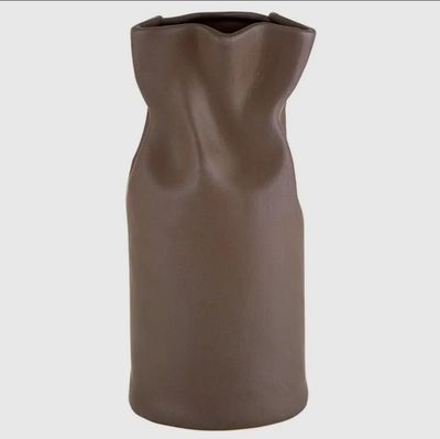 Cinched Vase/ Matte Brown