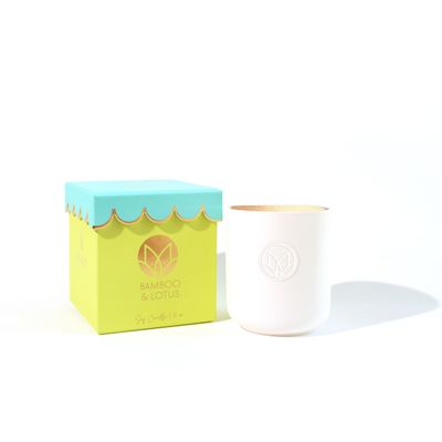 Scalloped Bamboo &amp; Lotus Soy Candle