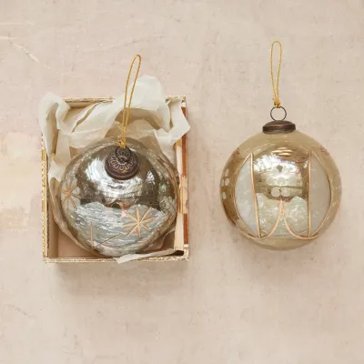 Etched Glass Ornament