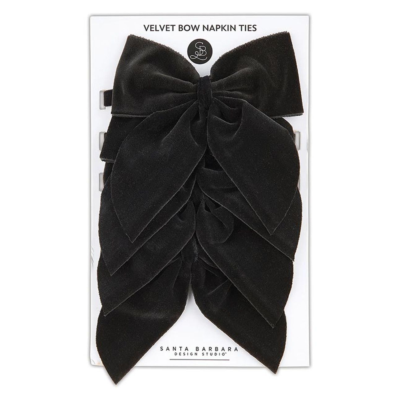 Velvet  Napkin Ties/Black (4)