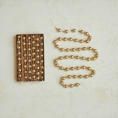 Gold Chord Glass Ball Garland/72&quot;