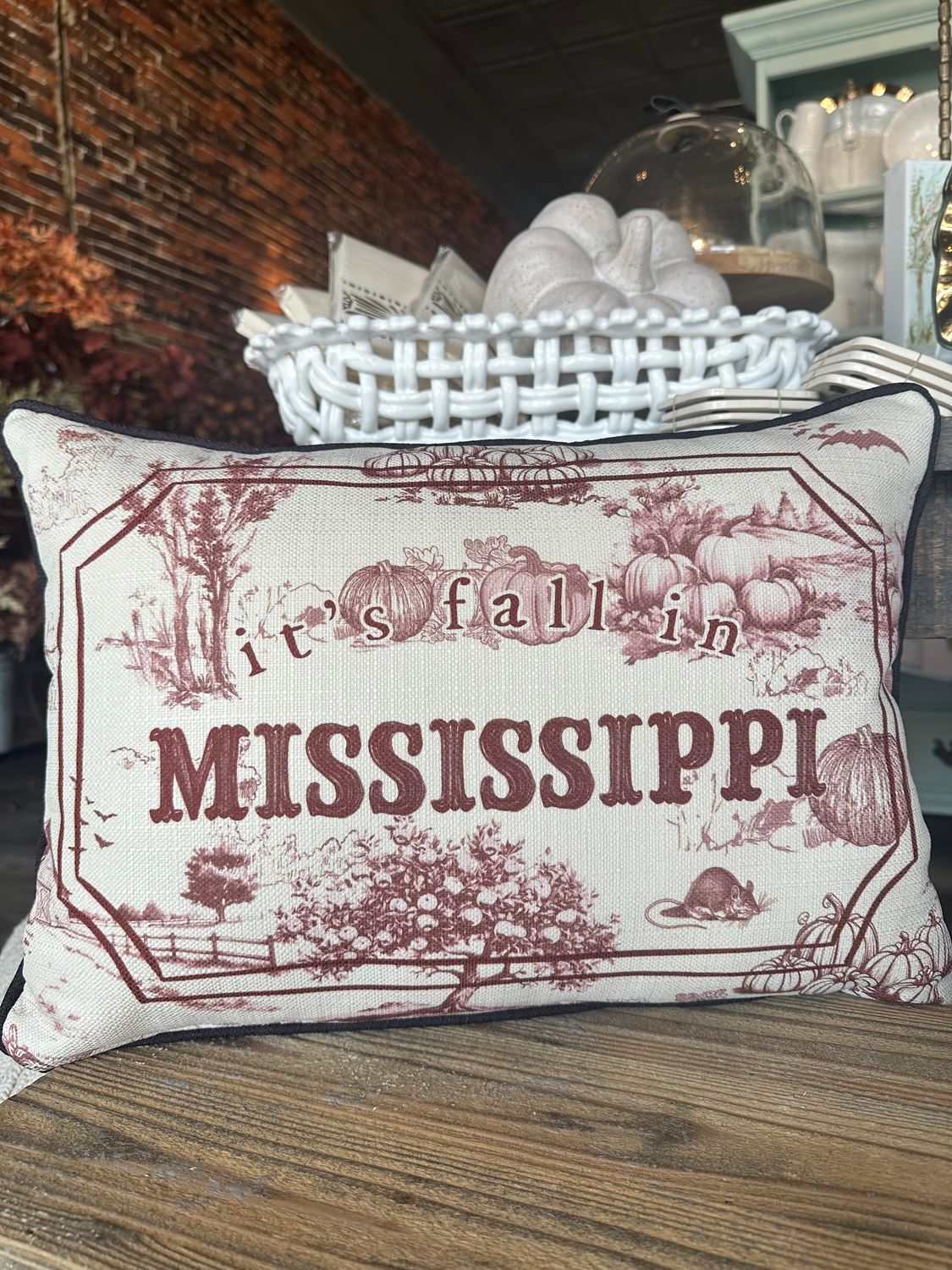 Pumpkin Patch Toile Pillow