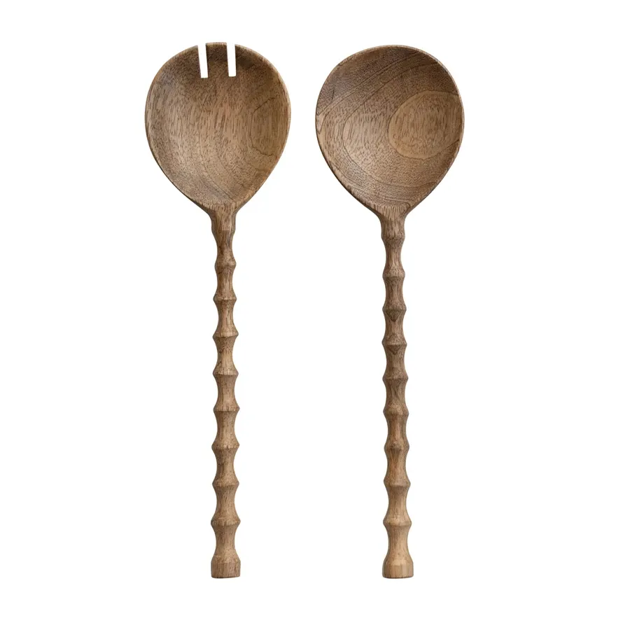 Mango Wood Salad Server Set