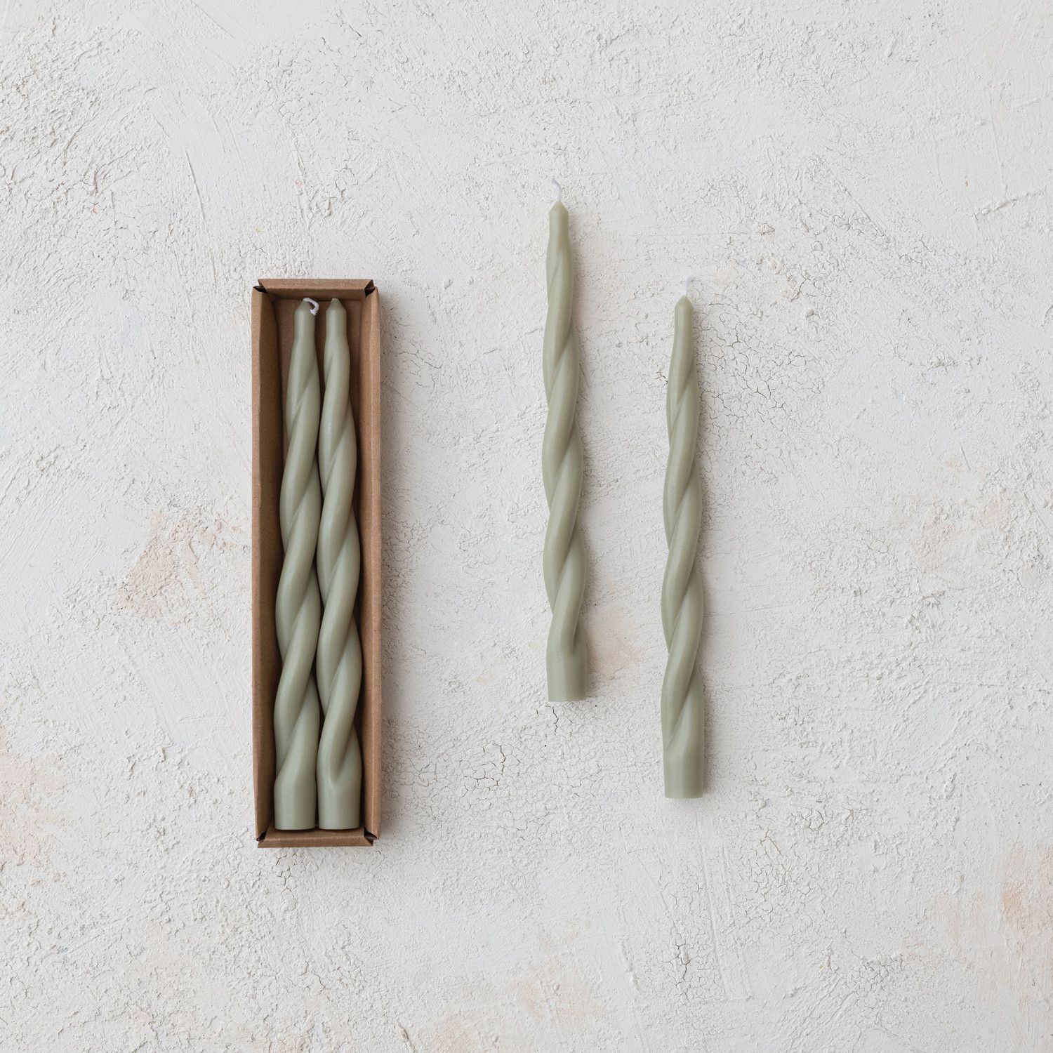 S/2 Twist Taper Candle/Grey