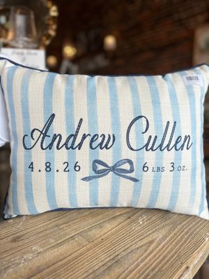Boy Birth Announcement Pillow