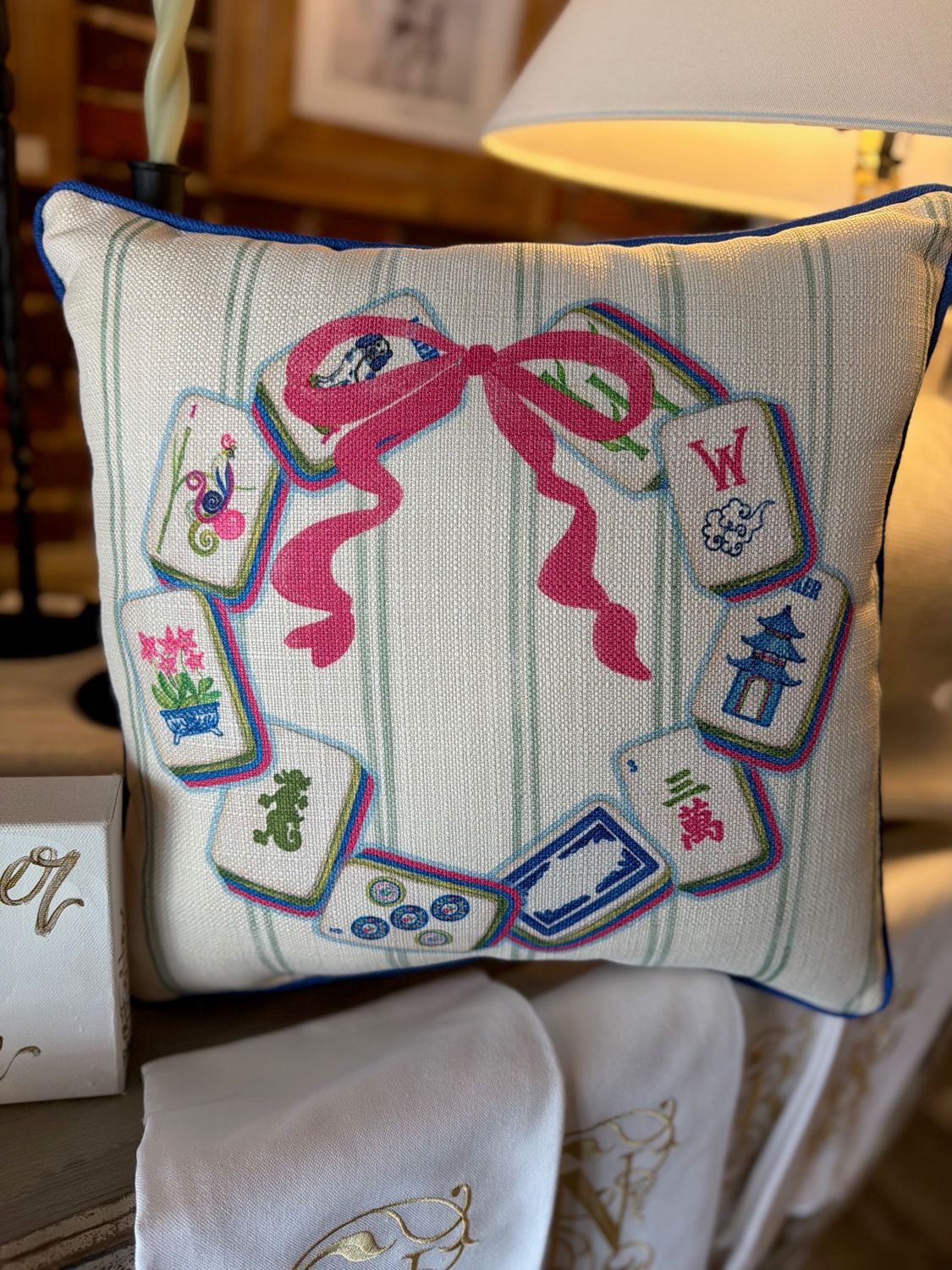 Mahjong Wreath Pillow