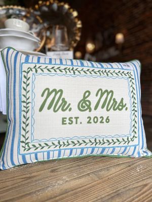 Cottage Stripe/Mr&amp;Mrs Pillow