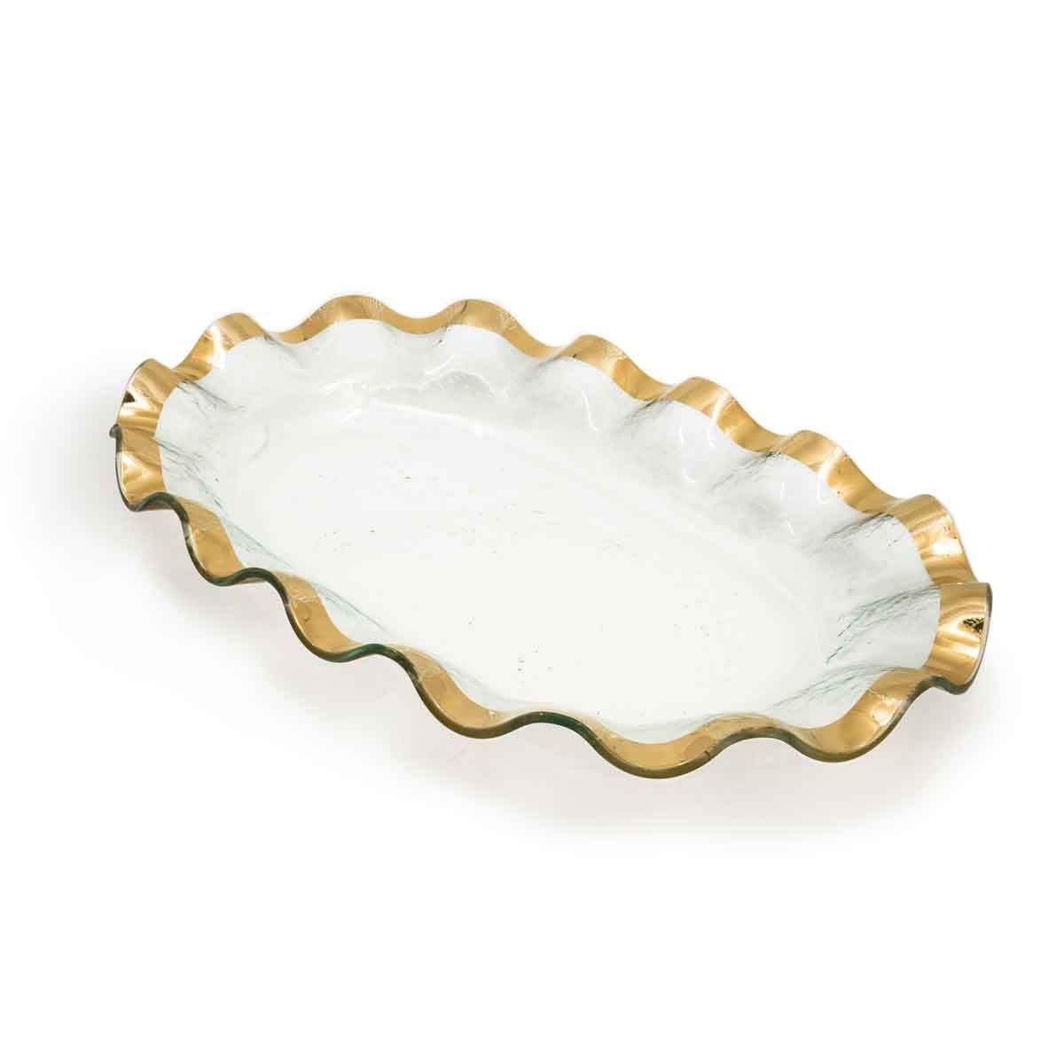 Ruffle Large Shallow Oval Bowl/G218