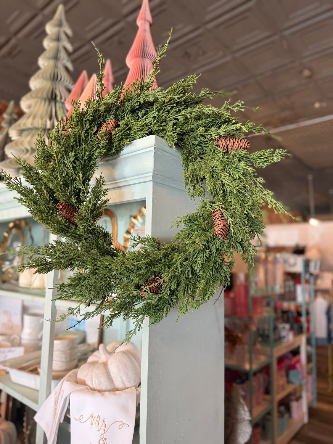 24" Real Touch Cedar Wreath