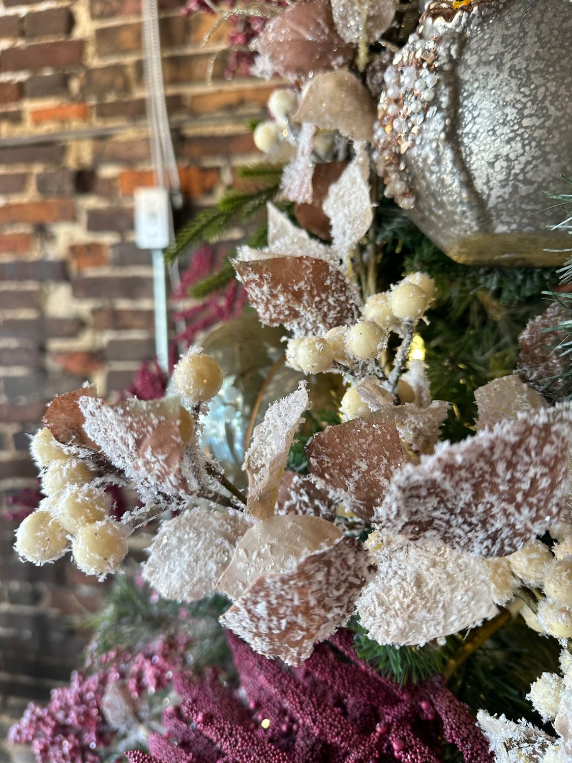 72"L Brown Garland w/White Berries