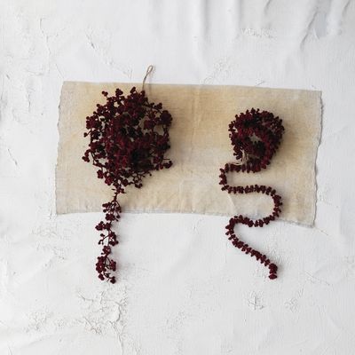 72"L Foam Flocking Garland/Burgundy