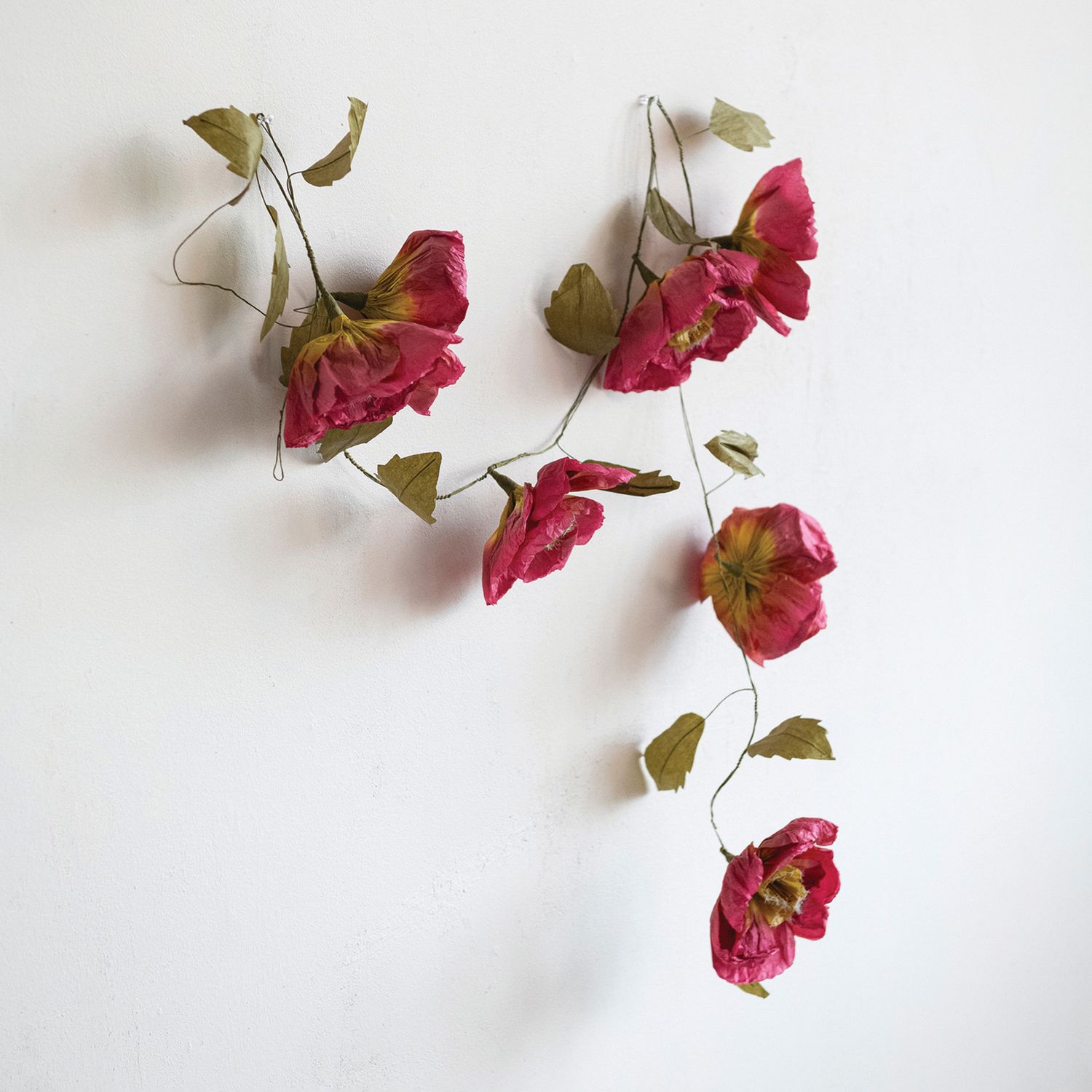 Paper Poinsettia Garland/Red&amp;GR