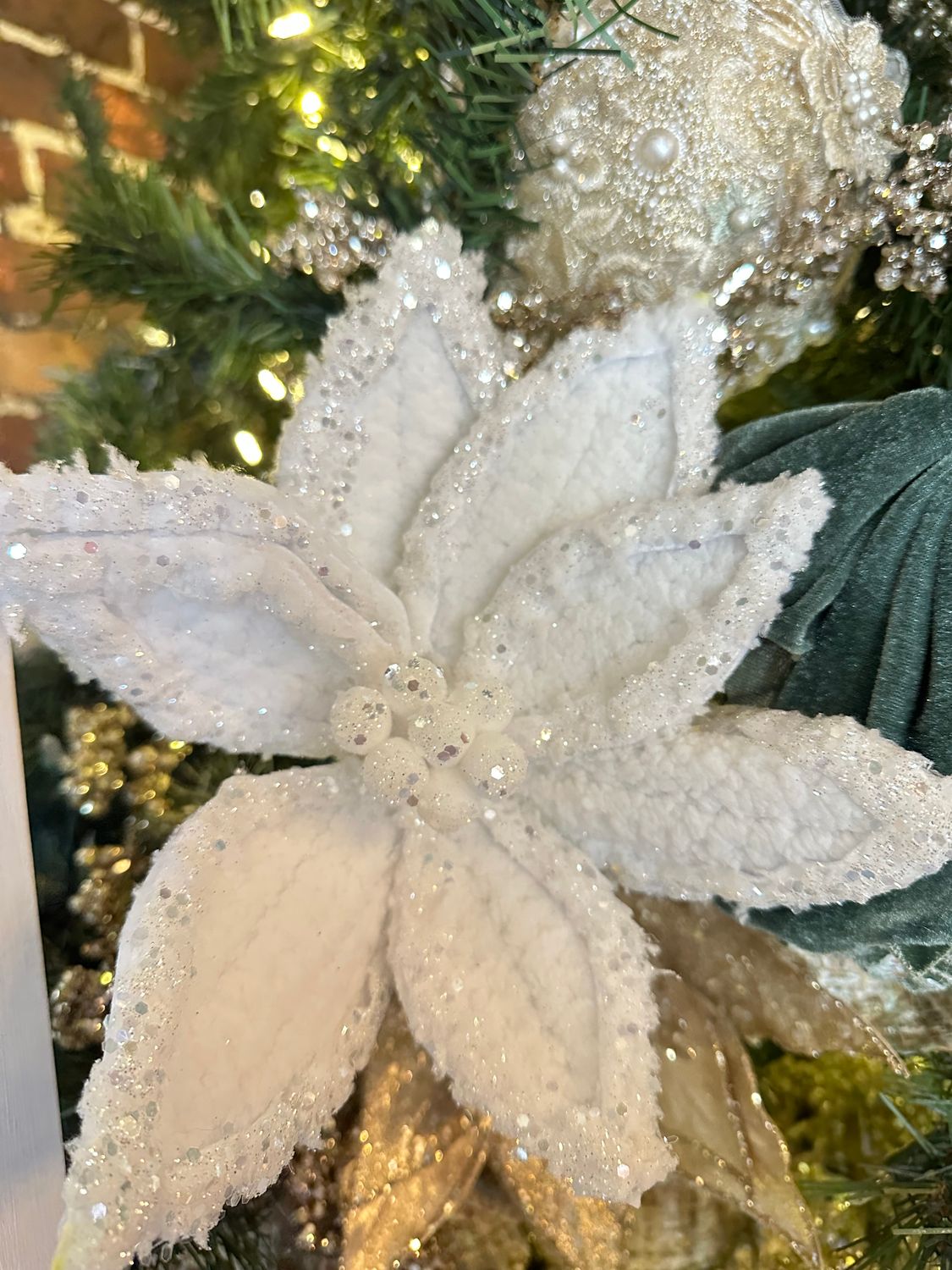 Snowy Poinsettia Stem