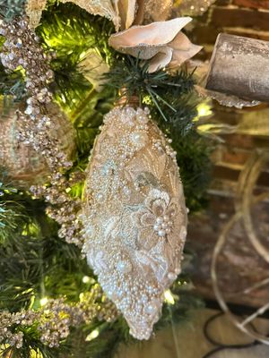 Pearl Glitter Finial Ornament