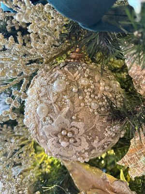 5" Pearl Glitter Ball Ornament