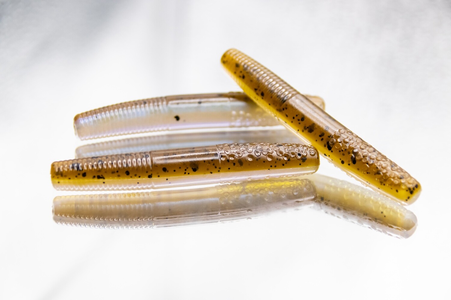 3&quot;Finesse worm ( Ned Worm) -  Green Pumpkin / Blue Highlight