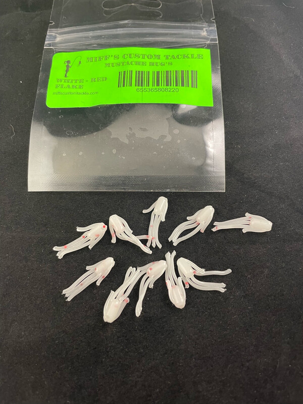 Mustache Bugs - White / Red Flake