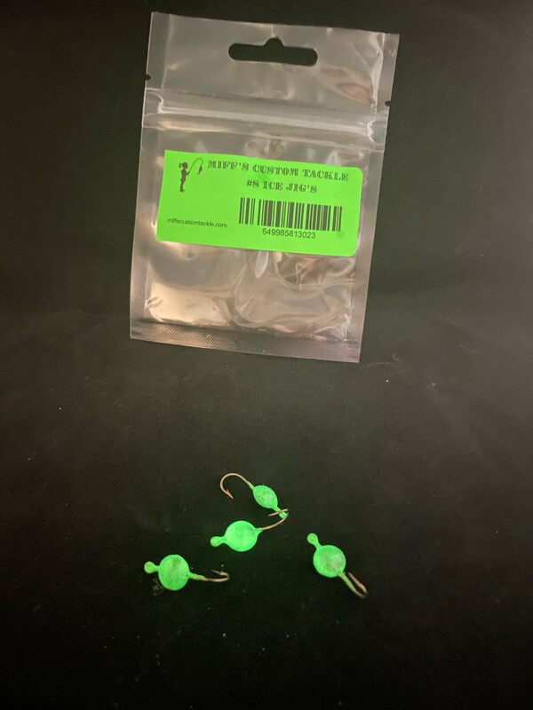 Ice Jig’s White Glow. Size 8