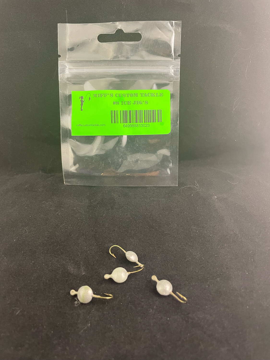 Ice Jig’s White Glow. Size 8