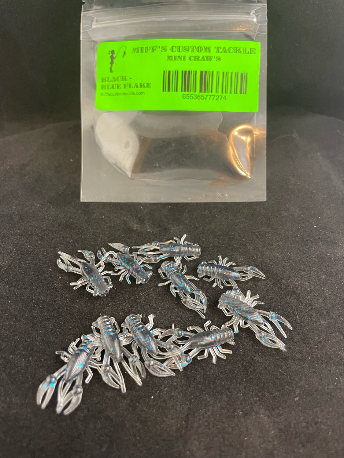 Mini Craw’s - Black/blue Flake