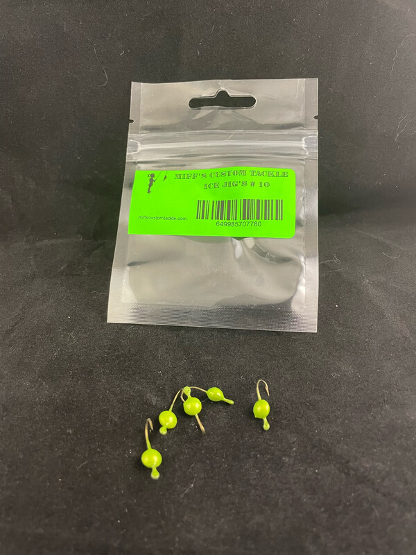 Ice Jig’s - Green Glow. Size 10