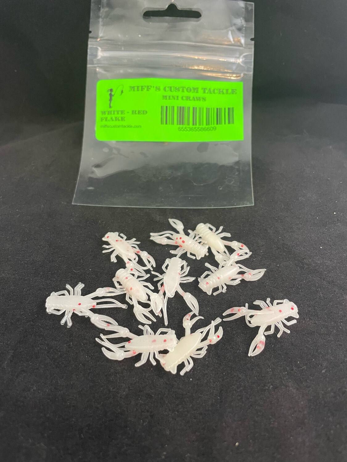 Mini Craw’s - White/ Red Flake