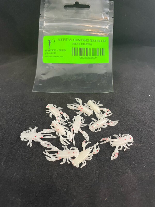 Mini Craw’s - White/ Red Flake