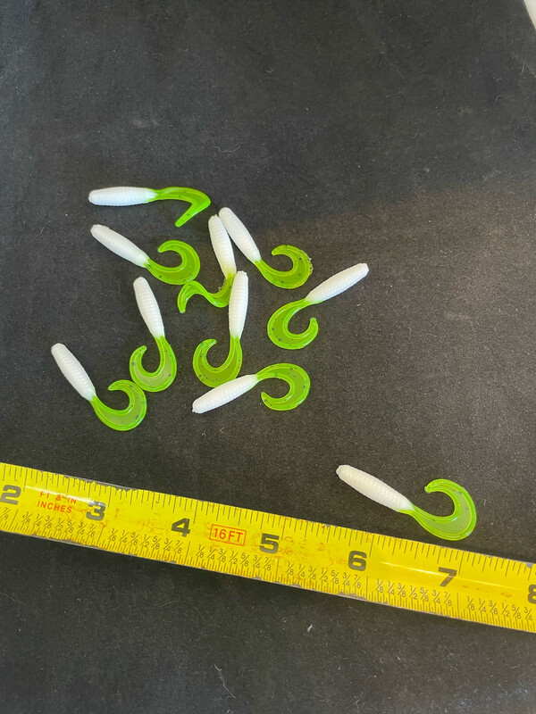 Grubs 1.5” White Chartreuse Tail