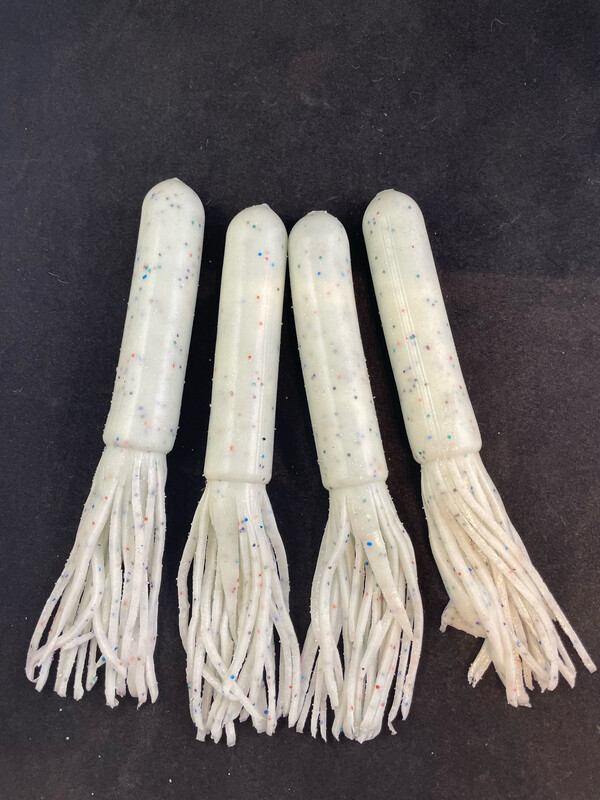 6” Tube - White Rainbow Sparkle